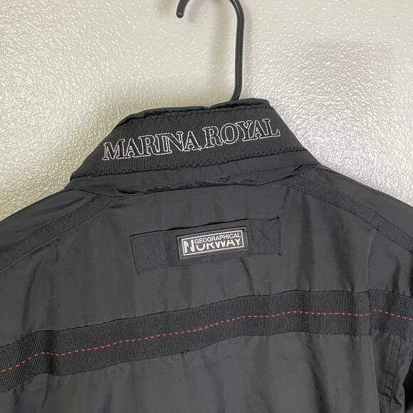 Geographical Norway Jacket Mens Size Medium Black Yacht Club Crew Maker Patches - Picture 9 of 13